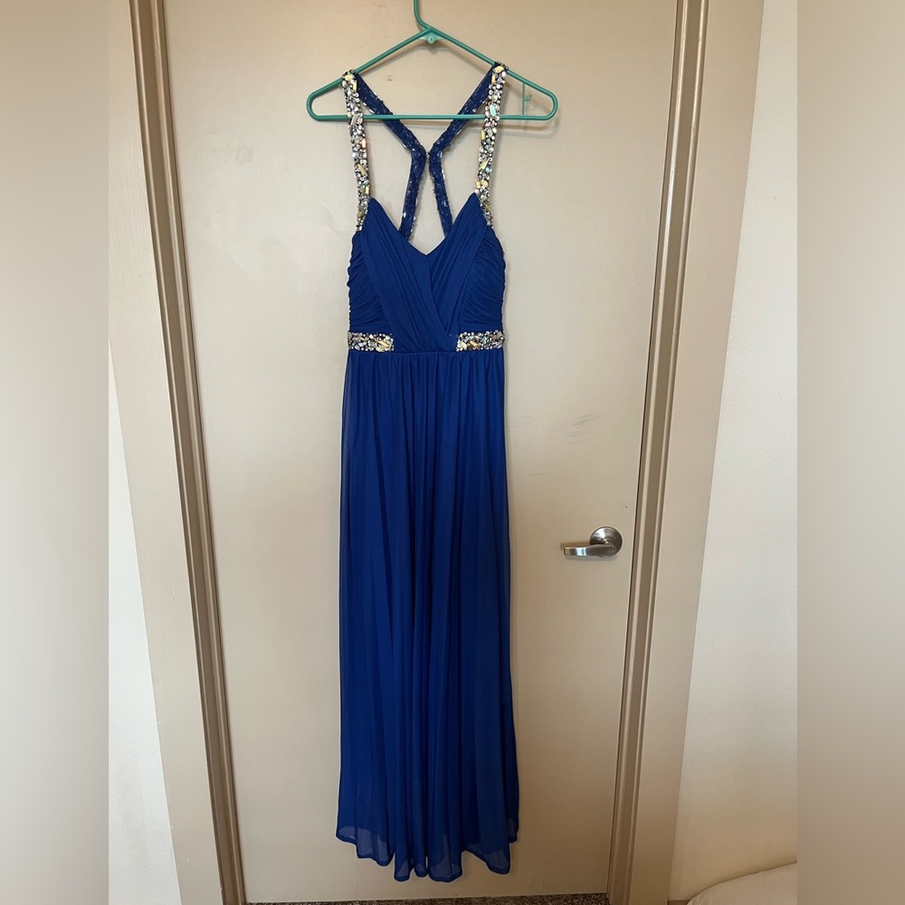 Blue formal/bridesmaid dress with jewels